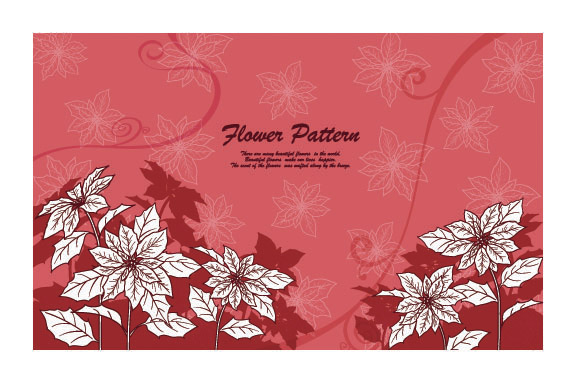 free vector Vector line drawing beautiful flowers plant 1